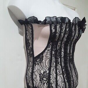 Black-Boning-Bustier-Corset-Lace-Up-Waist-Cincher-Waist-Trainer